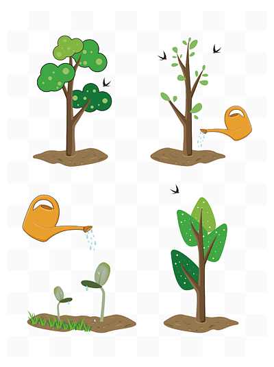 植树节pop手绘图片