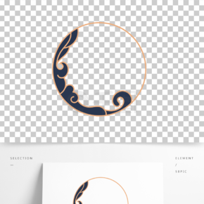 圓形花紋邊框cdr圖片設計-千圖