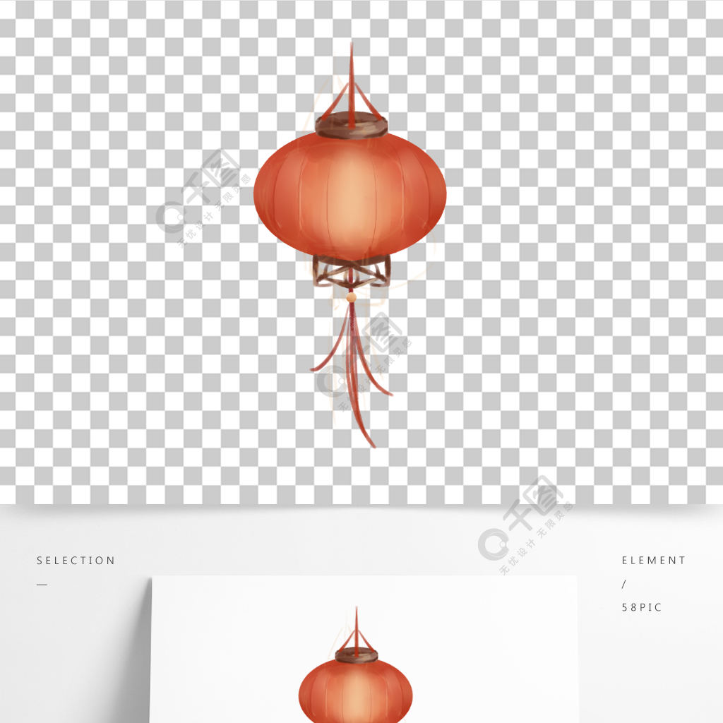 國風手繪水彩元宵大紅燈籠作品詳情文件格式:psd文件大小:3.