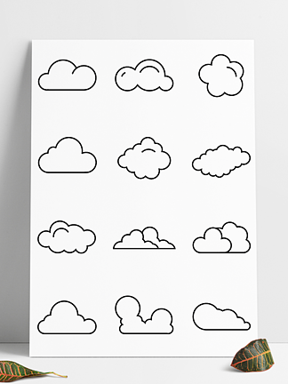 矢量云朵白云图标icon标志图案设计素材