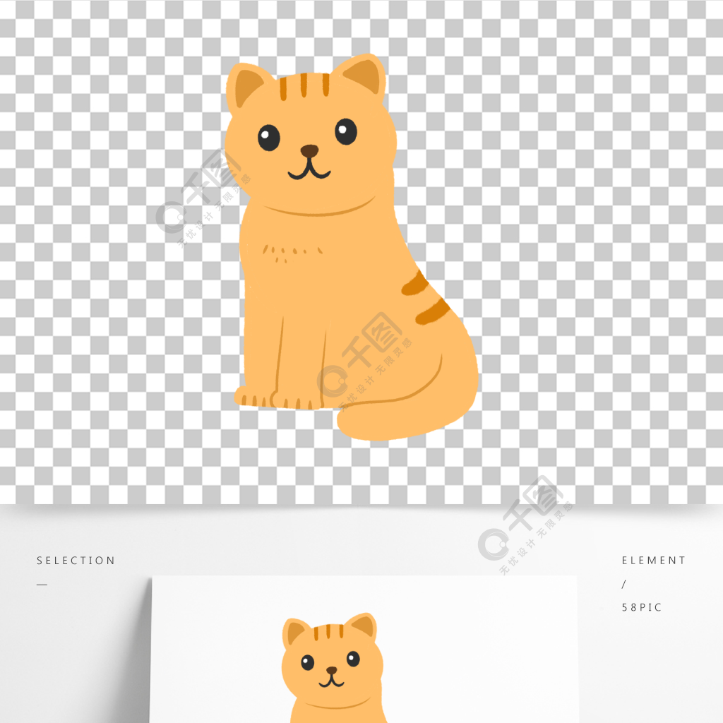 卡通可愛橘貓ip形象元素