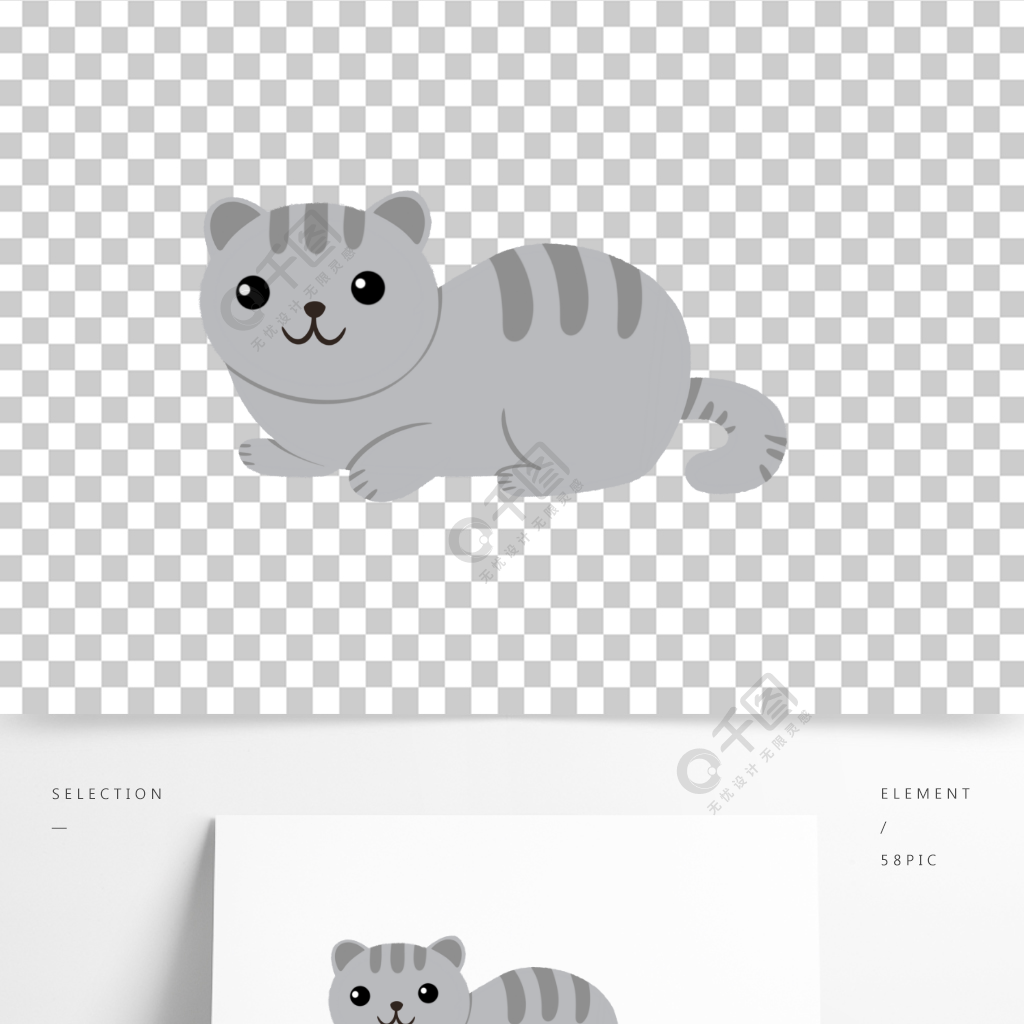 卡通可爱美短猫咪ip形象元素