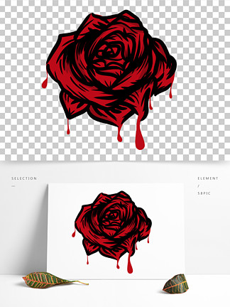 玫瑰带血的图片文字图片
