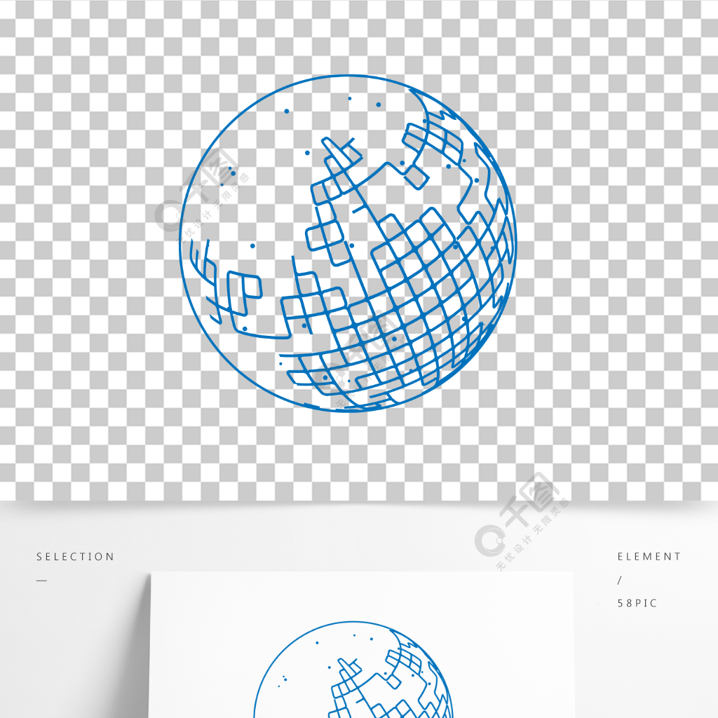 科技感矢量線條地球元素