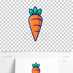 创意矢量手绘可爱胡萝卜插画