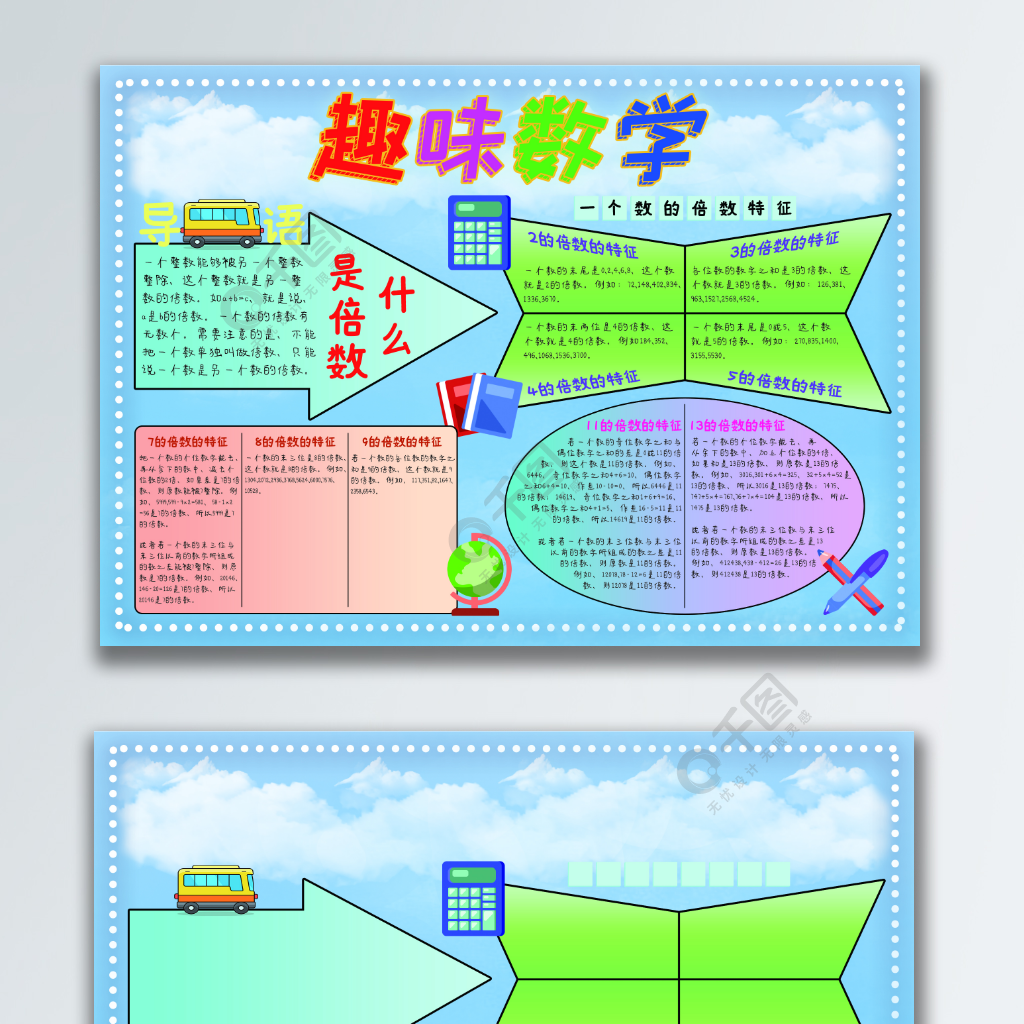 趣味數學數學手抄報