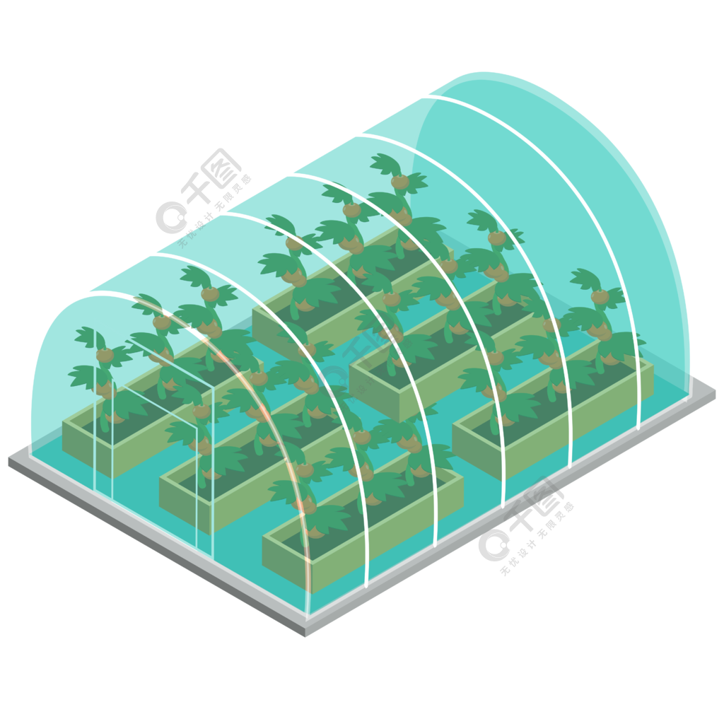 手绘农业大棚番茄种植插画素材