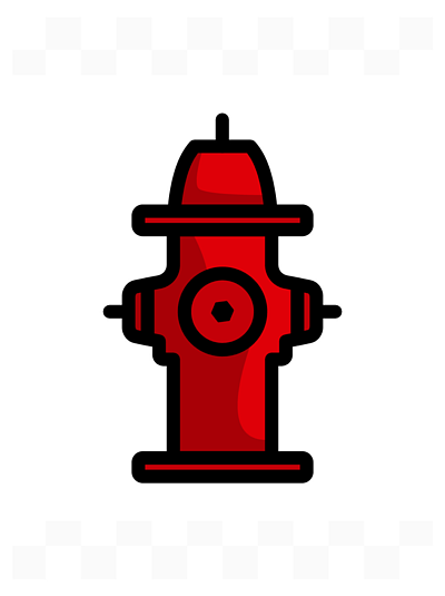 20消防栓图标带有颜色填充设计的可编辑粗体轮廓矢量图
