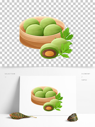 清明节青团蒸笼蒸屉艾草叶子清明 i