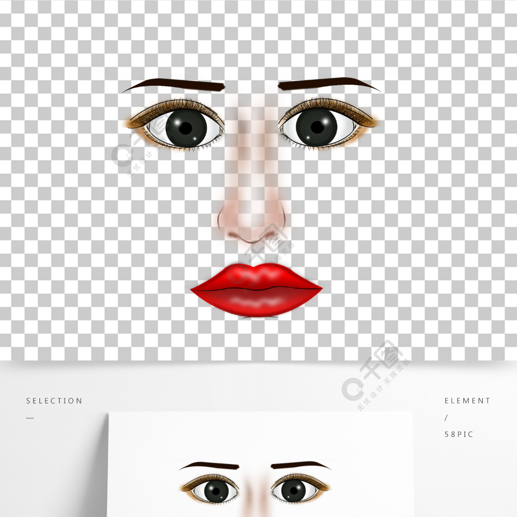 動漫人物五官眼睛鼻子嘴唇嘴巴人物素