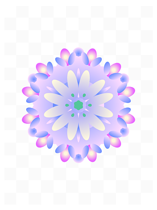 矢量渐变对称<i><i>花</i></i>卉<i><i>花</i></i>朵装饰弥散光紫色