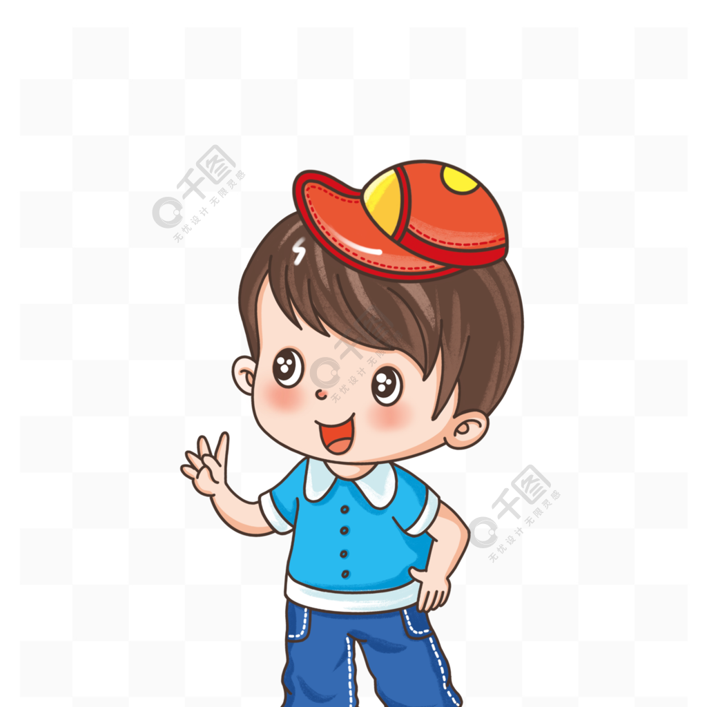 卡通人物小男孩男生校园学生戴帽子可爱动态