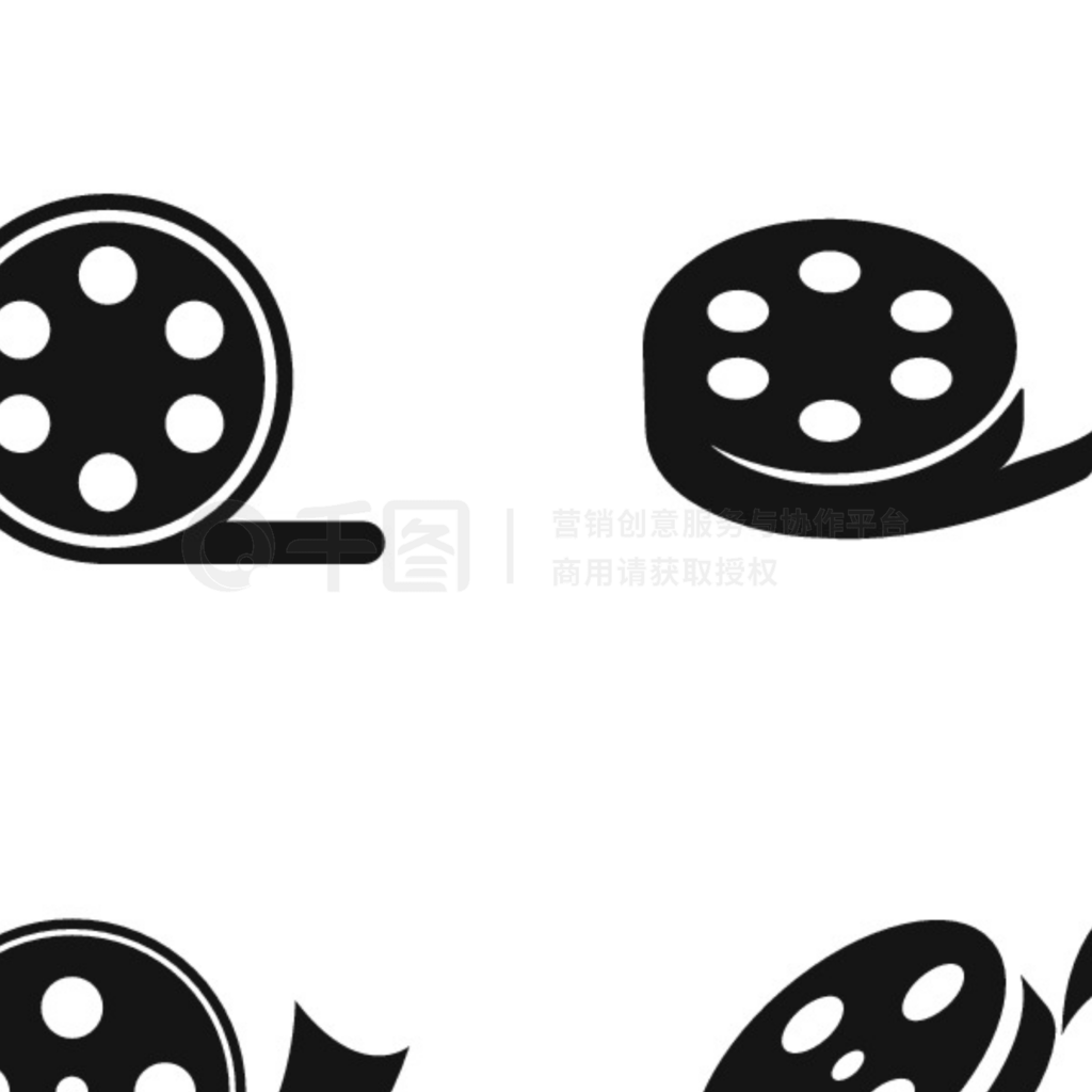 Film roll logo - vector black cinema and movie design element or icon - ʸͼ