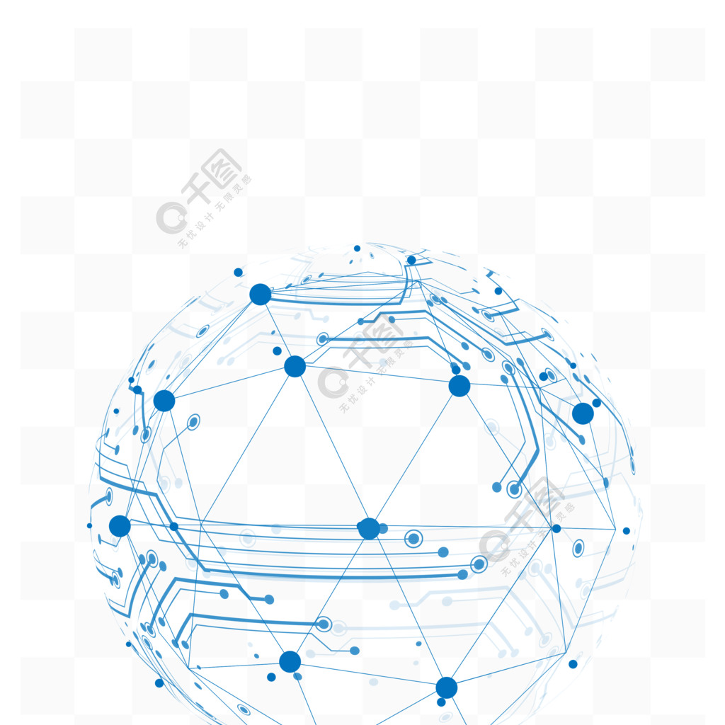 科技地球互聯網科技線條矢量科技感元素