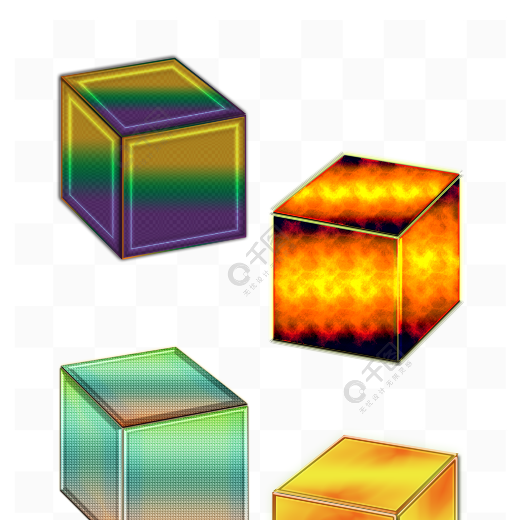 创意科技金属质感方块正方体简约矢量素材