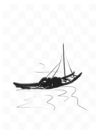 水墨画小船的画法图片