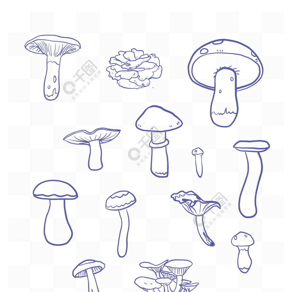 菌菇的生长环境简笔画图片