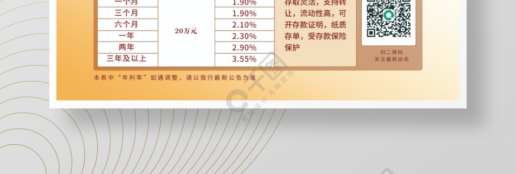 簡約商務漸變金融銀行大額存單商業海報