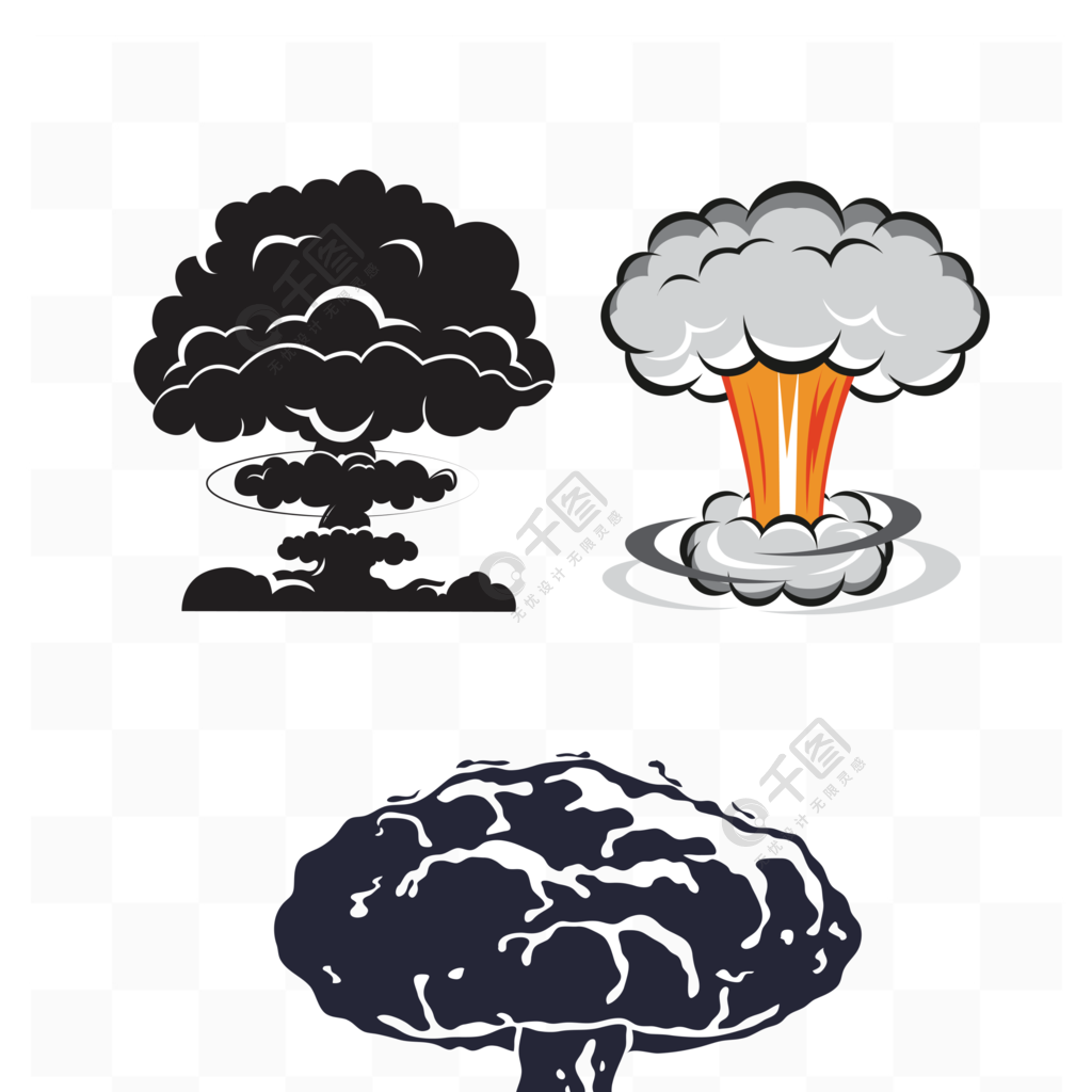 爆炸炸弹蘑菇云矢量素材