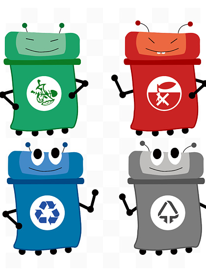 1068环境保护环保垃圾分类卡通人物垃圾桶106图库卡通拟人垃圾桶相关