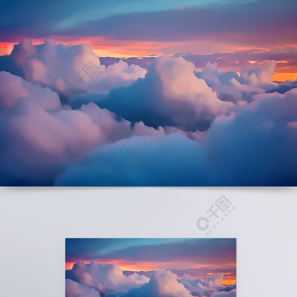 厚厚云层云彩天空背景奇幻唯美