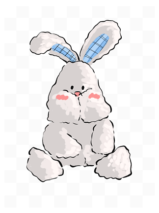 兔子玩偶动漫画法图片