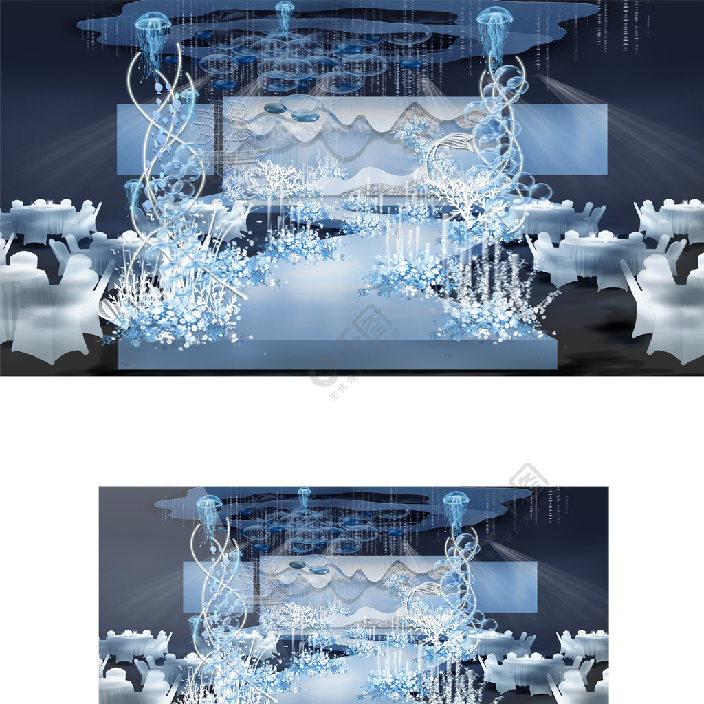 蓝色海洋星空主题婚礼|空间|舞台美术|Shiyuan野子 - 原创作品 - 站酷 (ZCOOL)