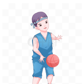 爱运强身健体打篮球的少年