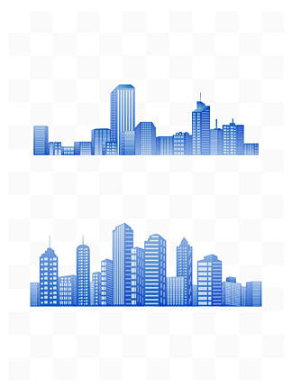 商务渐变矢量城市建筑群地标矢量元素