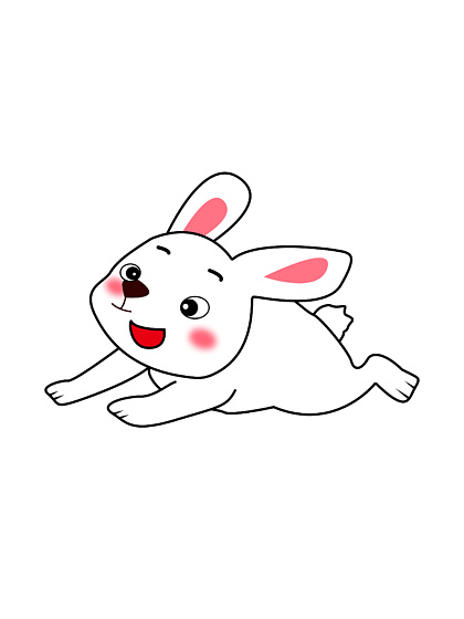 兔子跑步简笔画 可爱图片
