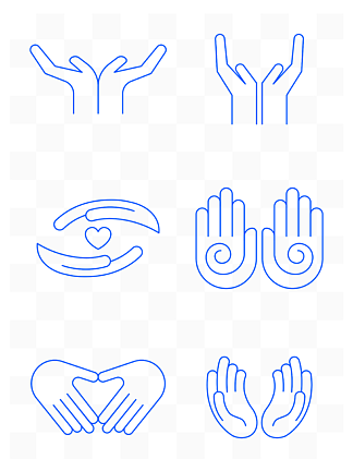 双手哑语呵护手势动作表达icon图标素材