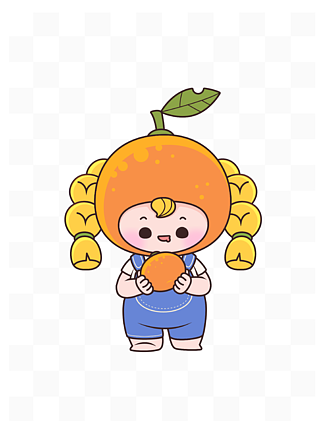橙子水果人物拟人ip形象