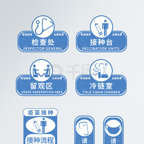 医疗健康疫苗接种导视疫情抗疫标识