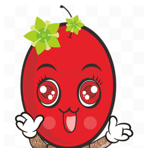 可爱卡通南蜜大红枣标志表情符号人物素材