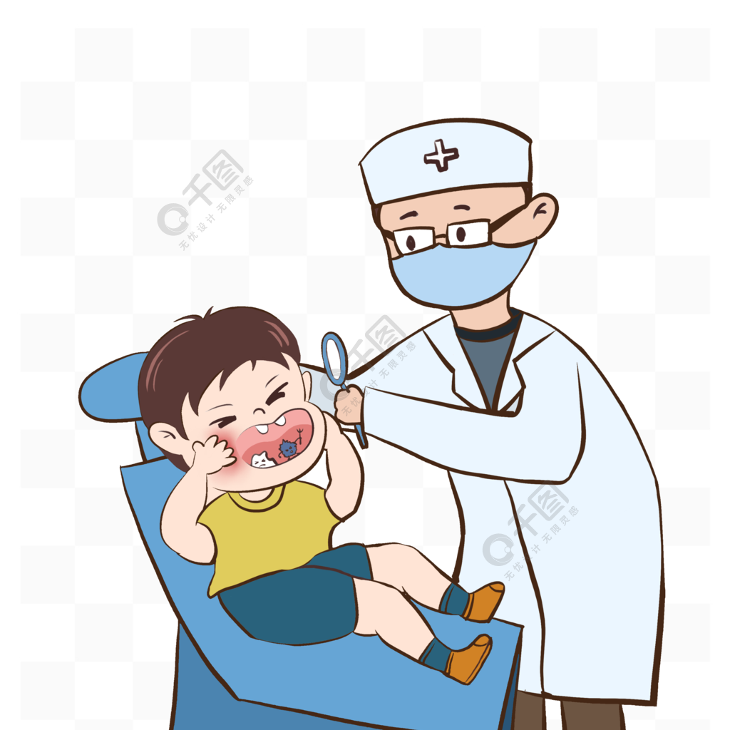 儿童医疗看牙卡通元素