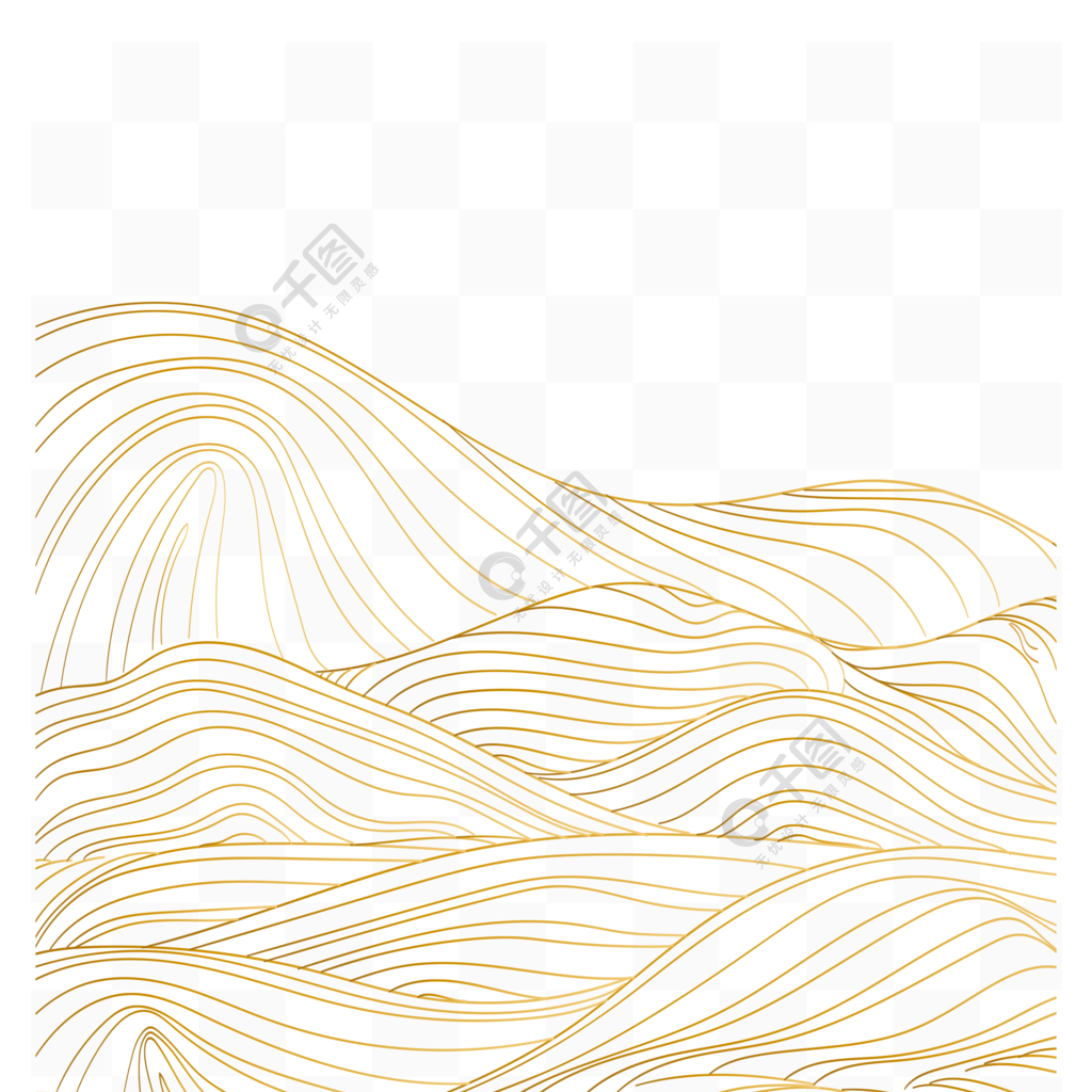 中国风不规则金色纹理线条底纹暗纹背景纹路