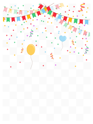 卡通彩带彩旗气球节日庆典派对生日装饰横幅