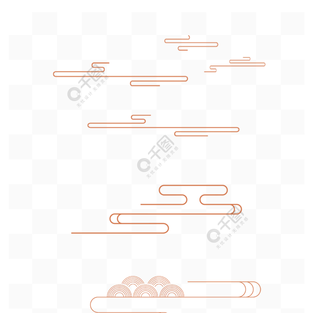 中国风传统云纹线条装饰