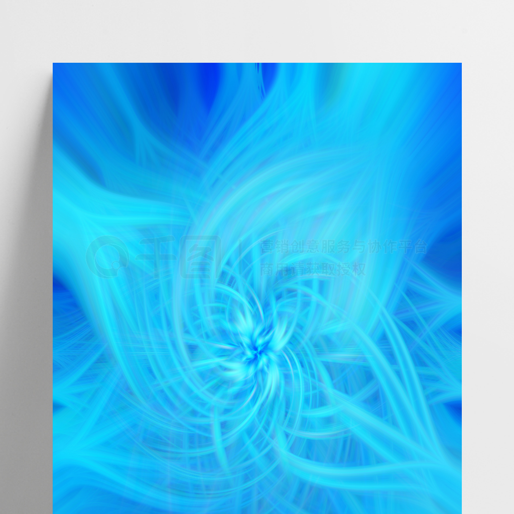 3D场景蓝色创意电商海报背景设计素材-变色鱼