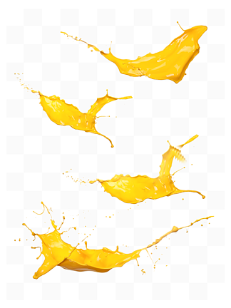 黄色果汁光<i>泽</i>液体水流体免扣素材