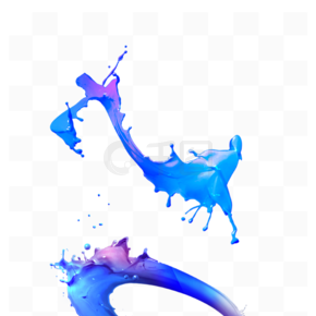 蓝紫色渐变流体液体油漆涂料水免扣素材