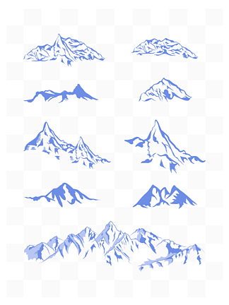 矢量山峰山峦山<i>雪</i>山山纹标志海报背景元素