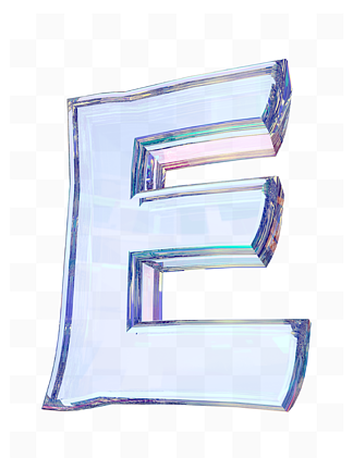 3D素材26个玻璃潮流英文字母<i>E</i>