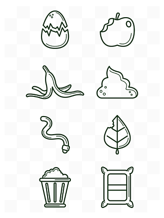 厨余香蕉皮生活垃圾分类icon图标志素材