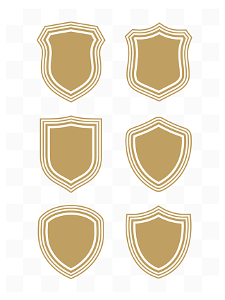 矢量金色徽章盾<i>牌</i>图标装饰设计元素