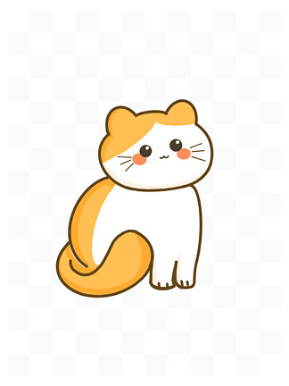 【动物元素卡通可爱手绘猫咪橘猫】图片免费下载