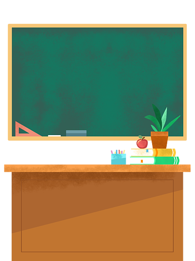 教师节黑板讲台书本植物