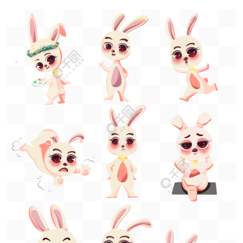 小兔子卡通绘本可爱兔兔动物