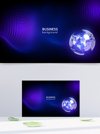 矢量蓝色企业商务科技粒子星球大气海报背景