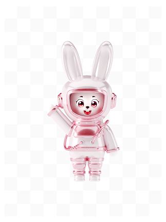 3D卡通兔子宇航员IP形象
